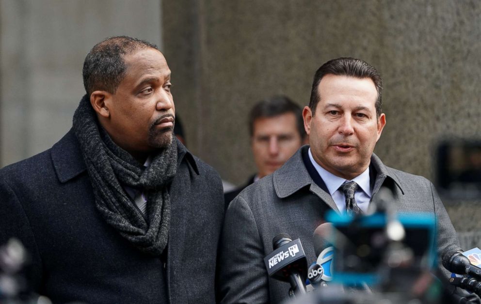 PHOTO: Part of film producer Harvey Weinstein's new legal team, attorneys Ronald Sullivan and Jose Baez speak, following a hearing at New York Supreme Court in the Manhattan borough of New York City,  Jan. 25, 2019.