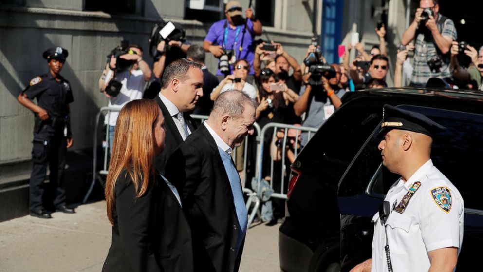 PHOTO: Film producer Harvey Weinstein leaves the 1st Precinct in Manhattan in New York, May 25, 2018.