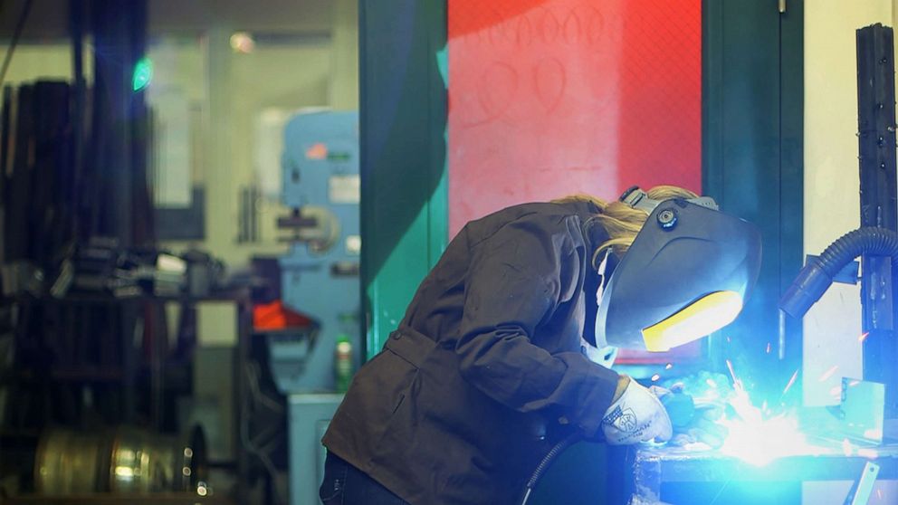 PHOTO: Lauren Svedman is a welding instructor at Chicago Women in Trade, a workforce training organization focused on helping women break into traditionally male-dominated fields.