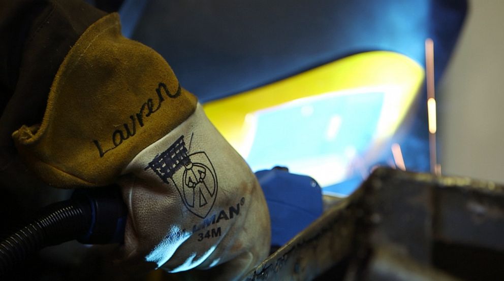 PHOTO: Lauren Svedman is a welding instructor at Chicago Women in Trade, a workforce training organization focused on helping women break into traditionally male-dominated fields.