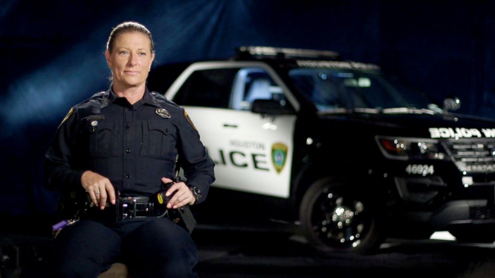 PHOTO: Wendy Caldwell, who is 54 years old, is Houston's oldest rookie cop.