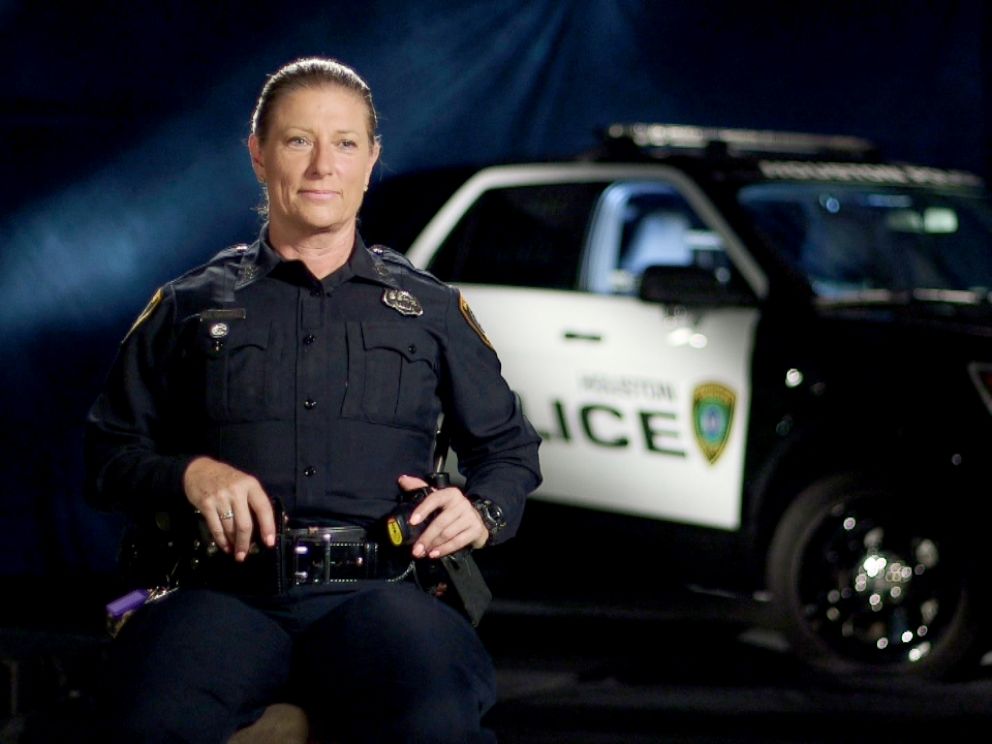 PHOTO: Wendy Caldwell, who is 54 years old, is Houstons oldest rookie cop.