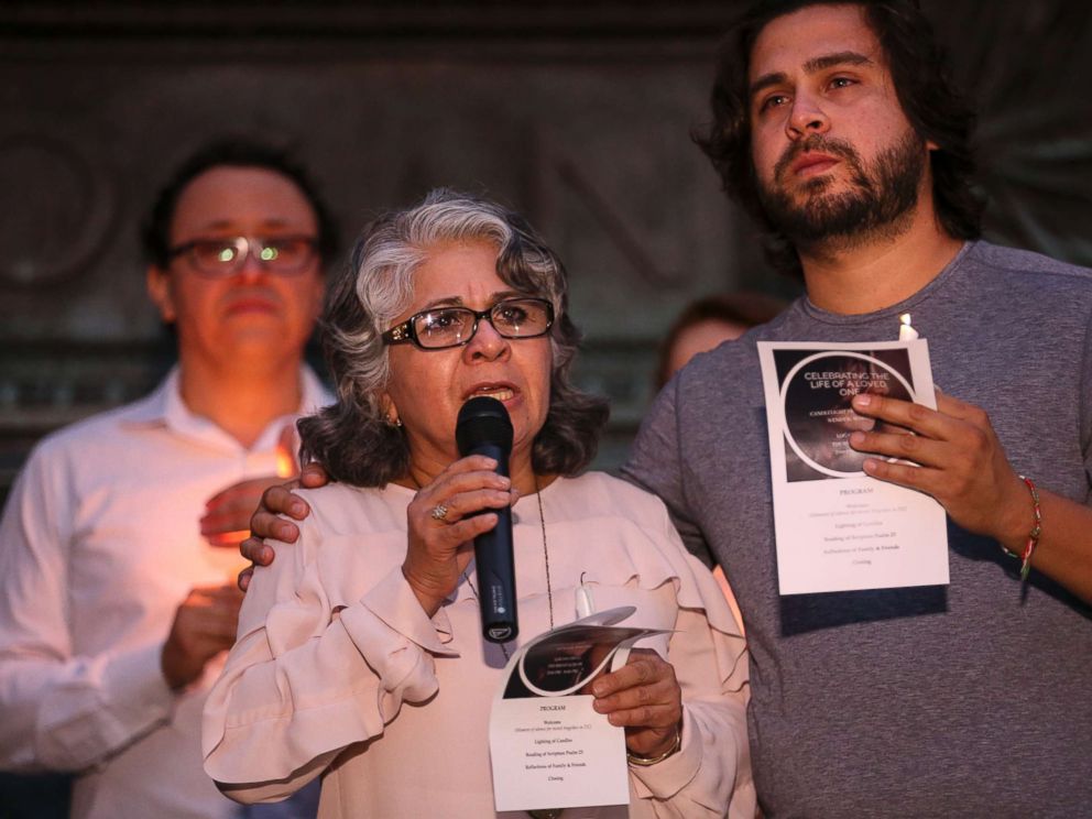 PHOTO: Cora Martinez, the mother of Wendy Matinez who was killed in Washington while jogging, speaks during a candlelight vigil in her daughters honor on Sept. 20, 2018 in Washington.