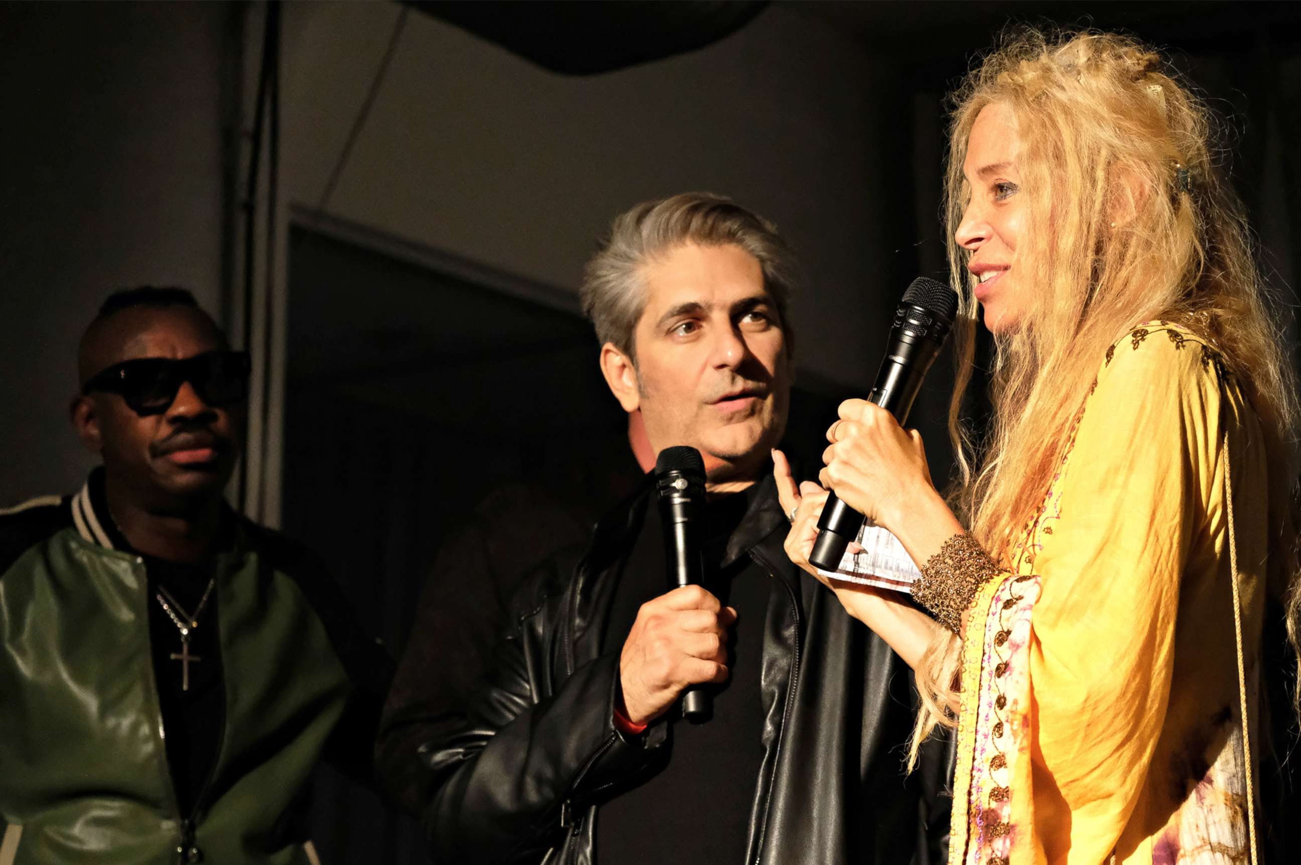 PHOTO: Wendy Oxenhorn onstage at the Apollo Theater with actor Michael Imperioli.