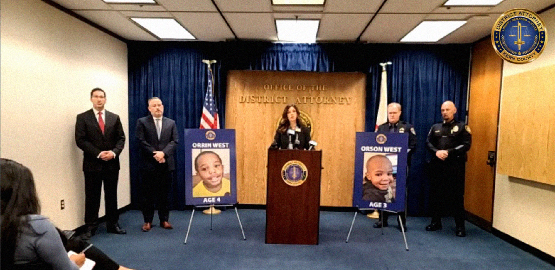 PHOTO: Kern County District Attorney Cynthia Zimmer holds a press conference regarding missing toddlers Orrin and Orson West, on Mar. 3, 2022. Adoptive parents Trezell and Jacqueline West were indicted on charges related to the death of the children. 