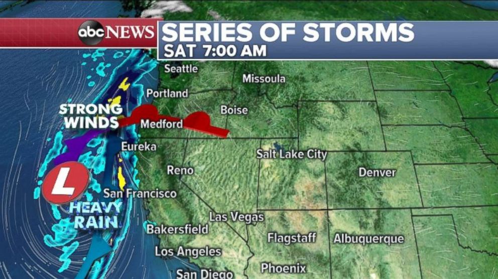 PHOTO: Strong winds and heavy rain are in the forecast for the West Coast on Saturday.