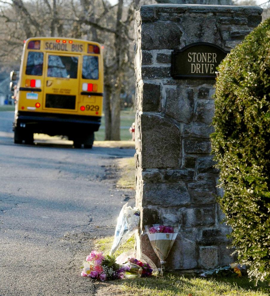 PHOTO: Flowers were left in West Hartford, Conn., on Dec. 18, 2018.