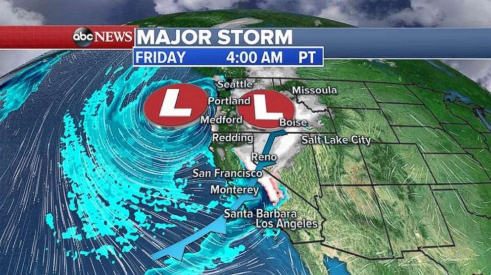 California is dealing with heavy rains throughout the day on Friday.