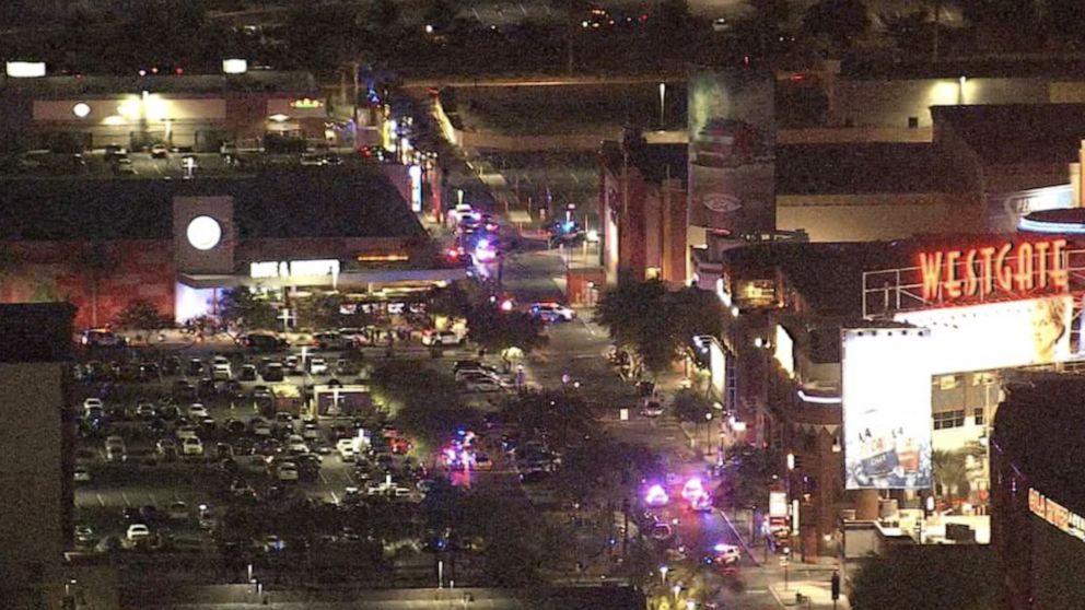 PHOTO: At least three people were injured in a shooting at Westgate Entertainment District, a mall in Glendale, Ariz., on May 20, 2020.