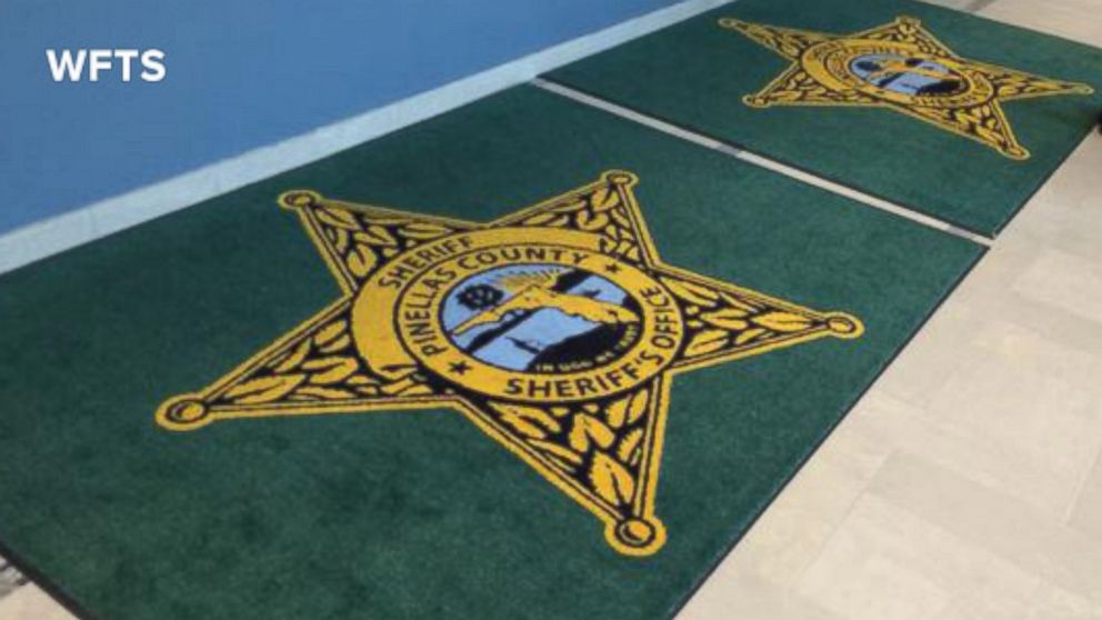 PHOTO: WFTS in Tampa Bay, Fla. reports that the Pinellas County Sheriff's Office received a new rug with a typo that appears to read, "In Dog We Trust." 