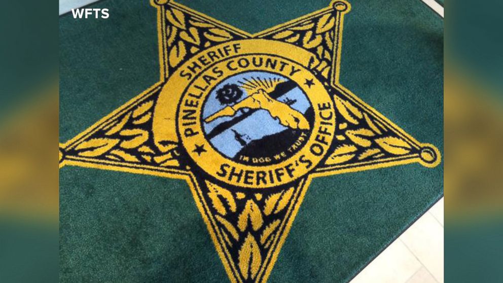 PHOTO: WFTS in Tampa Bay, Fla. reports that the Pinellas County Sheriff's Office received a new rug with a typo that appears to read, "In Dog We Trust." 