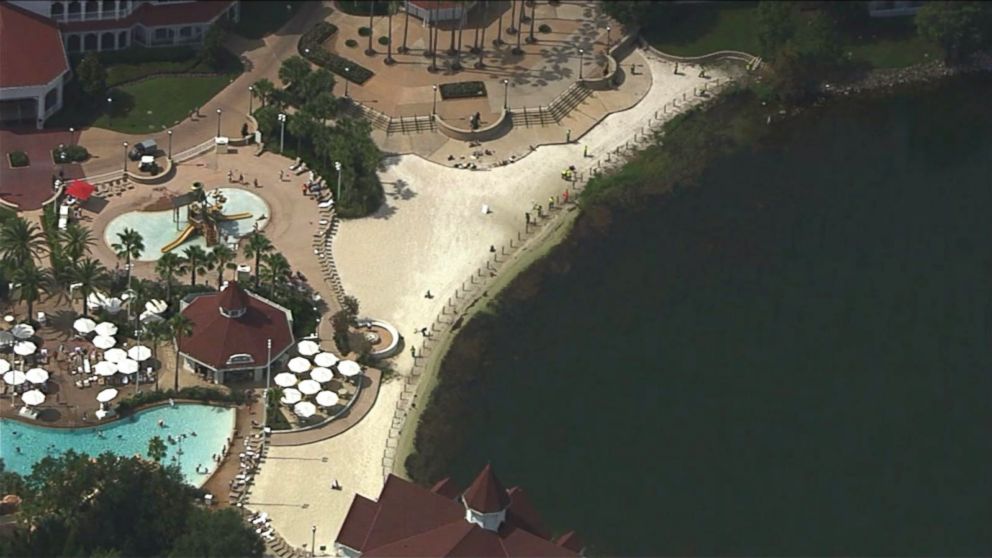 PHOTO: Workers install a barrier at Walt Disney World's Grand Floridian resort in Florida, June 17, 2016.