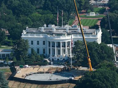 Trump building granite helipad on White House South Lawn