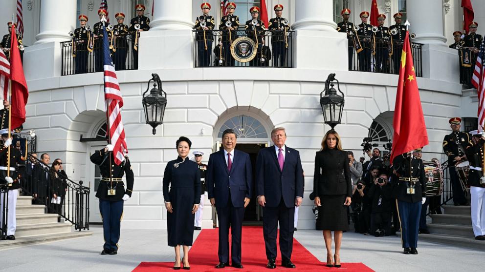 Trump greets Xi at White House for high-stakes state visit