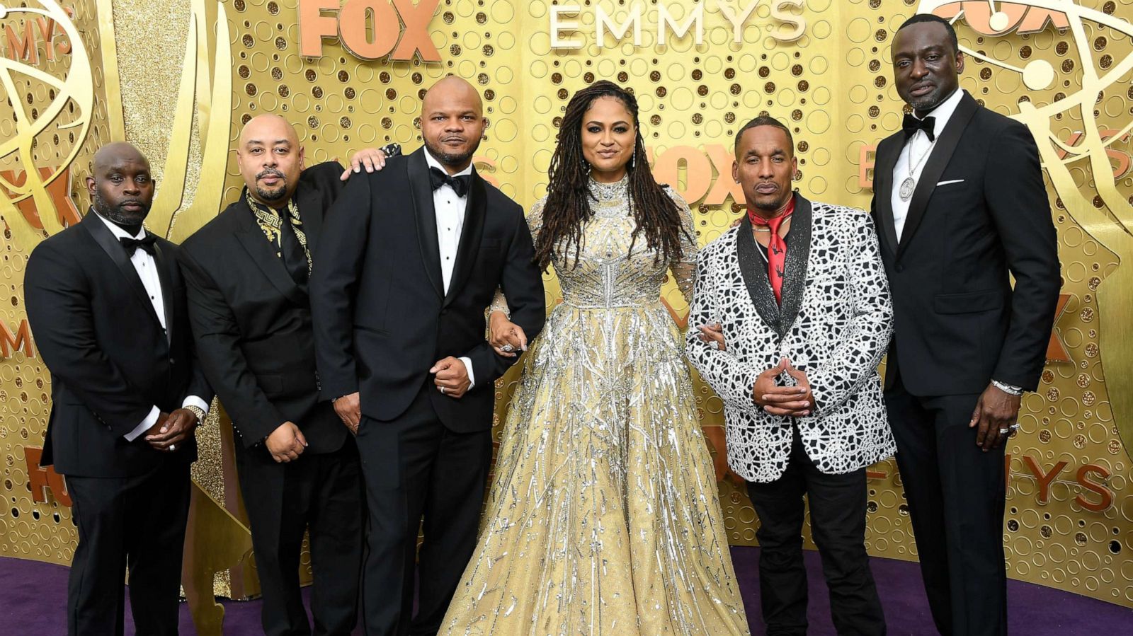 PHOTO: Antron McCay, Raymond Santana, Kevin Richardson, Ava DuVernay, Korey Wise, and Yusef Salaam attend the 71st Emmy Awards at Microsoft Theater on September 22, 2019 in Los Angeles, California.