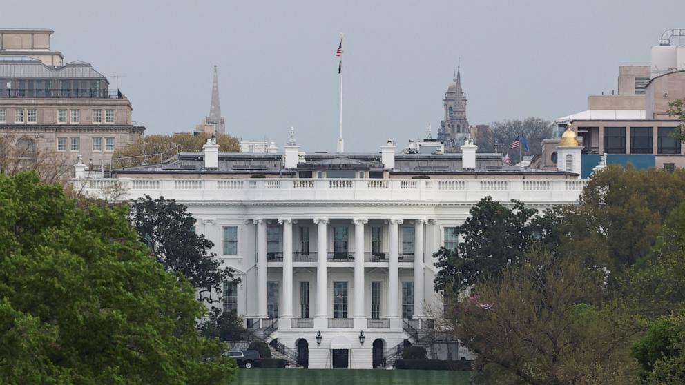 PHOTO: A view of the White House in Washington, April 10, 2025.