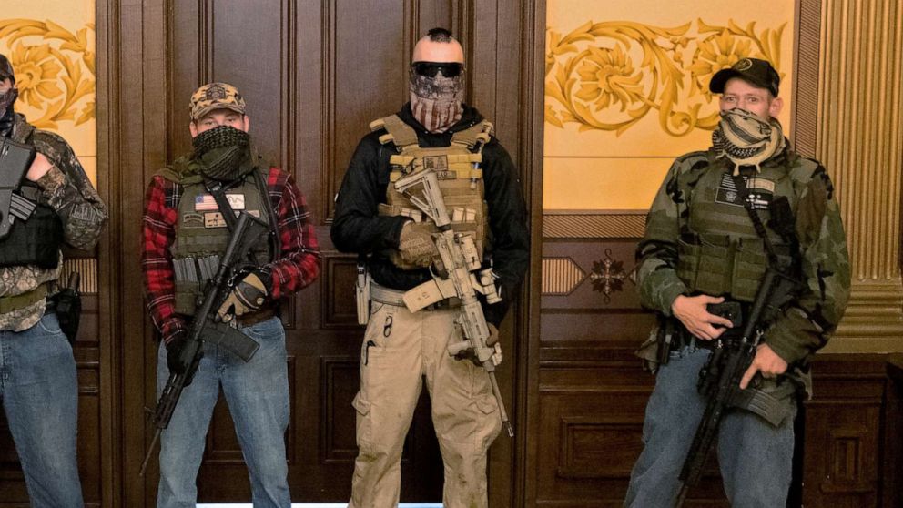 Three members of a militia group convicted in a plot to kidnap Michigan Gov. Gretchen Whitmer were given yearslong prison sentences Thursday. 