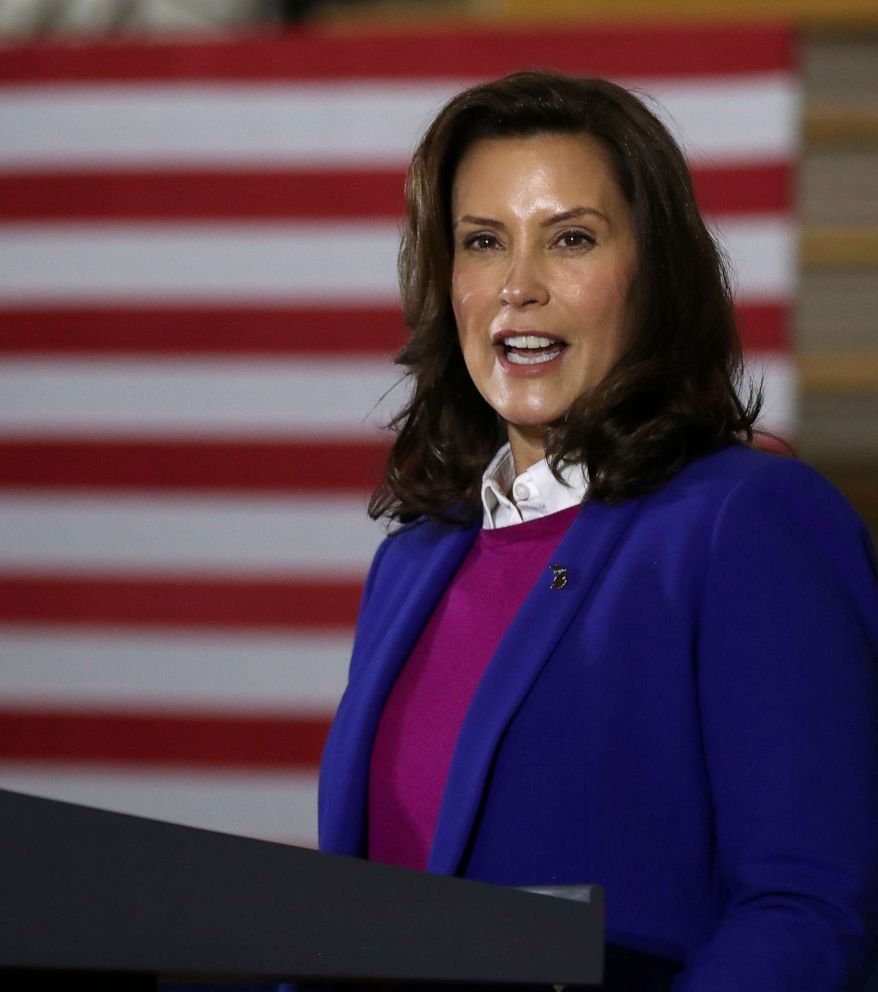 PHOTO: Gov. Gretchen Whitmer on Oct. 16, 2020 in Southfield, Mich.