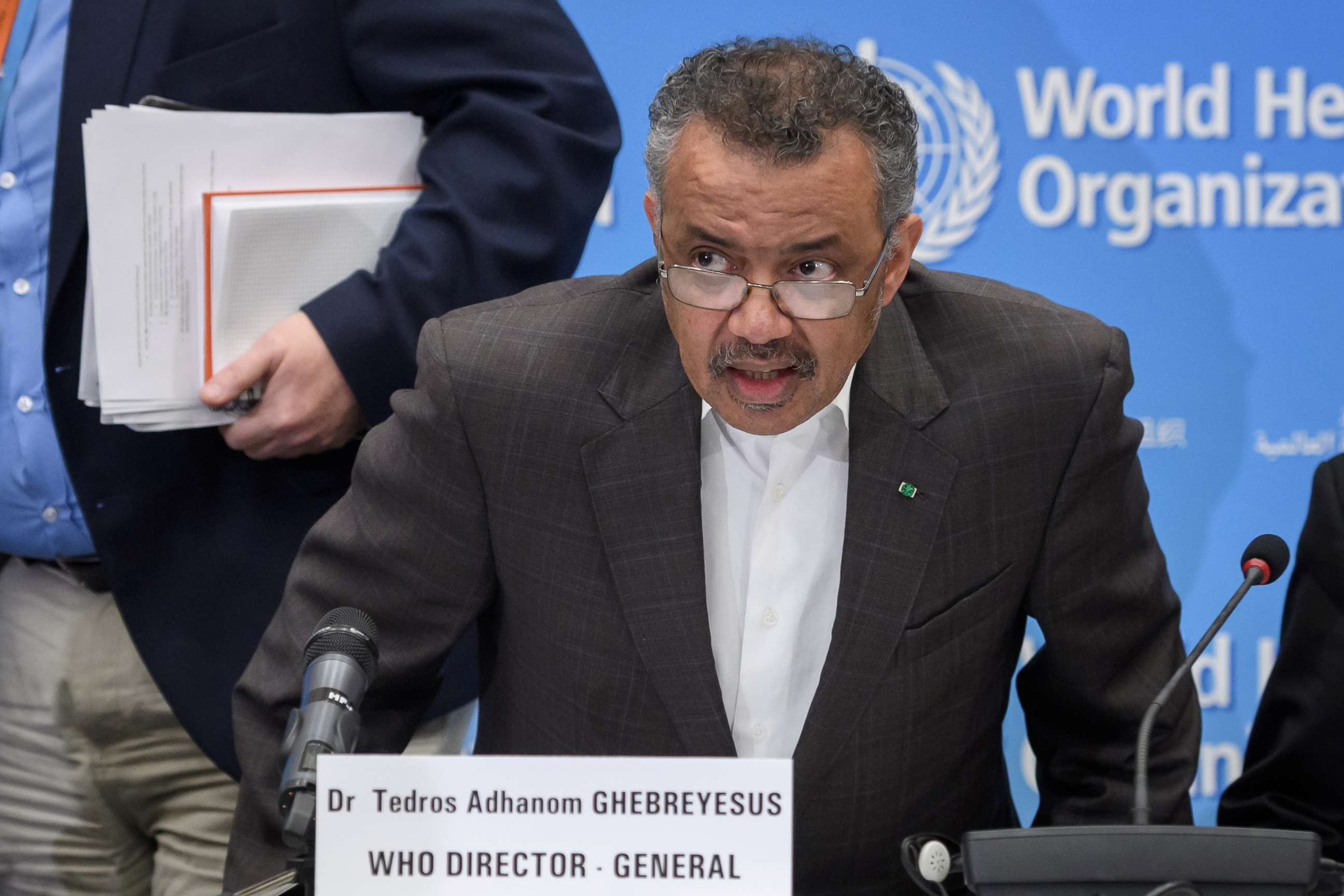 PHOTO: World Health Organization Director-General Tedros Adhanom Ghebreyesus arrives for a press conference to talk about Coronavirus, Jan. 30, 2020 in Geneva.