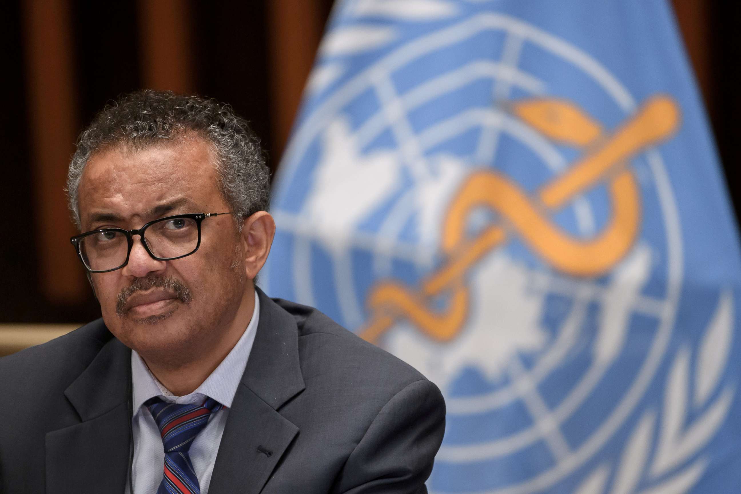 FILE PHOTO: World Health Organization Director-General Tedros Adhanom Ghebreyesus attends a news conference at the WHO headquarters in Geneva, Switzerland, July 3, 2020. 