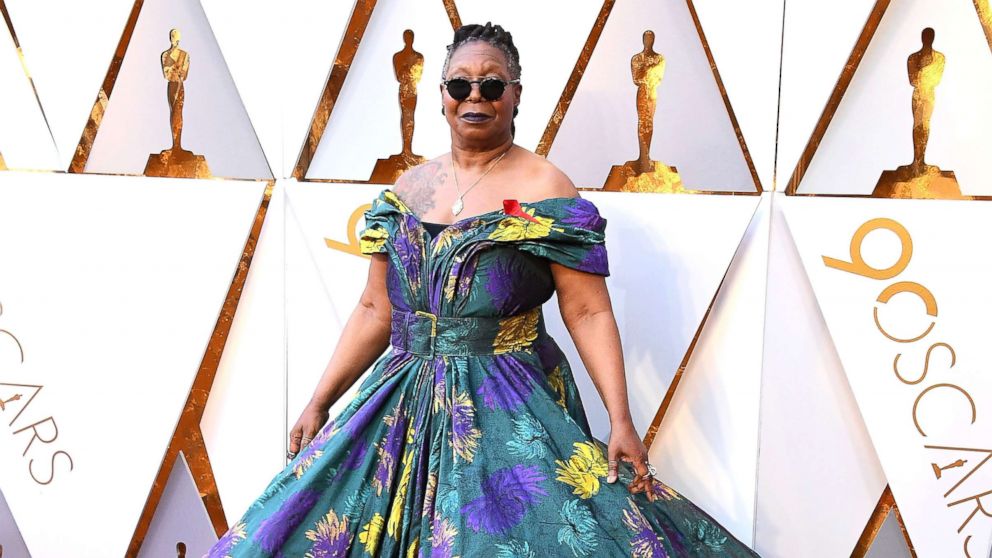 Whoopi Goldberg arrives at the 90th Annual Academy Awards, March 4, 2018, in Hollywood, Calif.