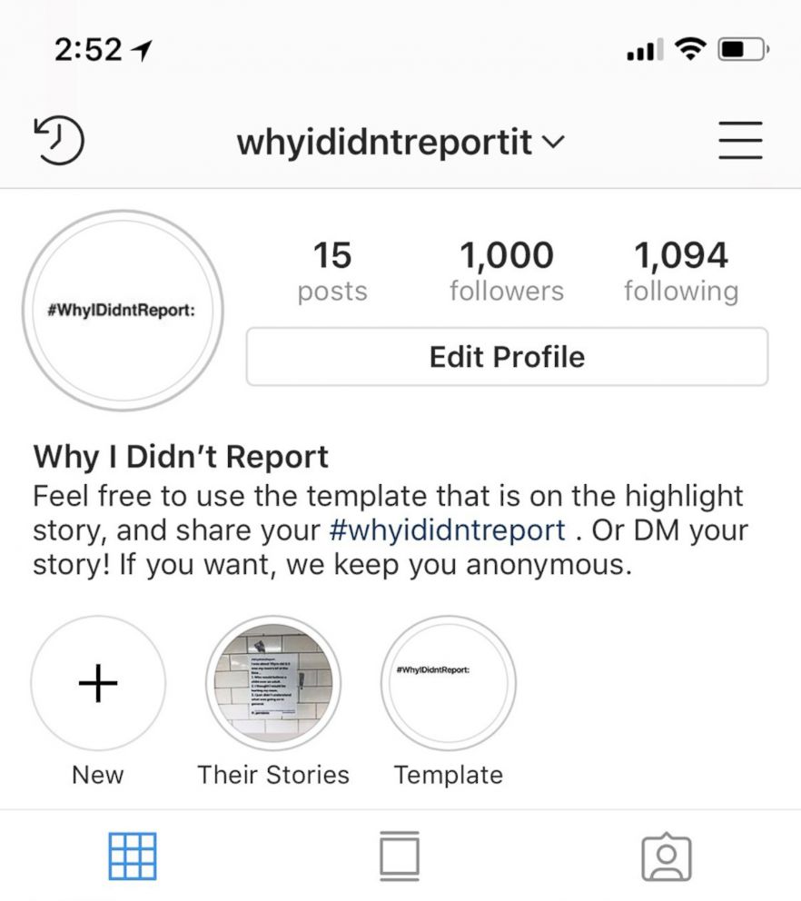 PHOTO: The Instagram account of whyididntreportit. 