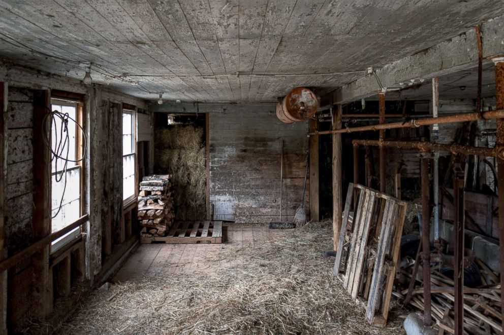 PHOTO: A barn of a dairy farm that has long been out of operation belonging to former dairy farmer Rodney Bailey and his sister Gladys, is seen in East Greenwich, Rhode Island, April 12, 2018.