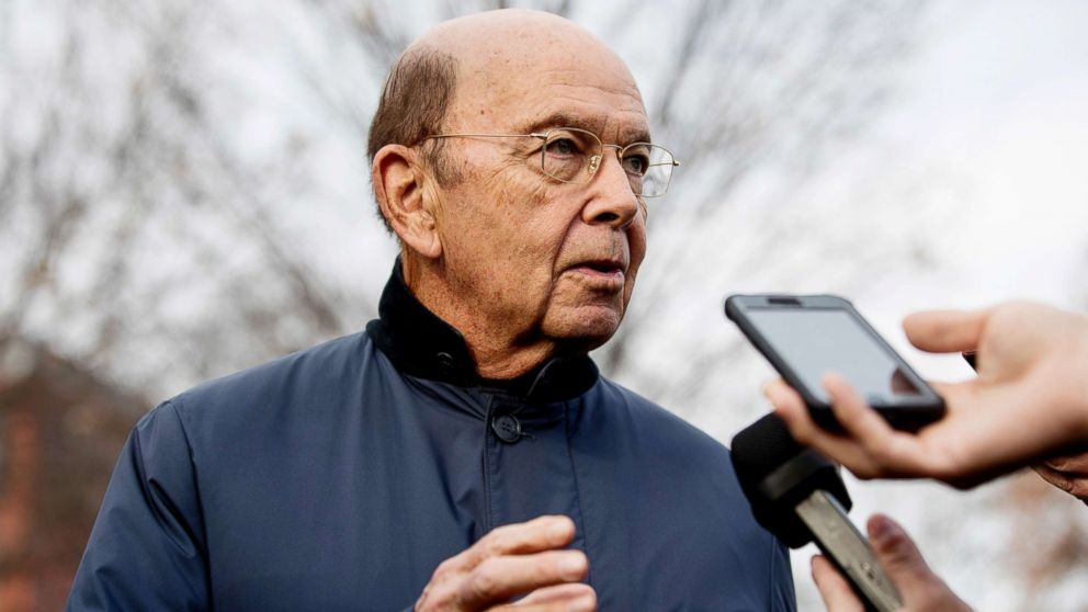 PHOTO: Commerce Secretary Wilbur Ross speaks to reporters outside the White House in this Dec. 12, 2018 file photo.