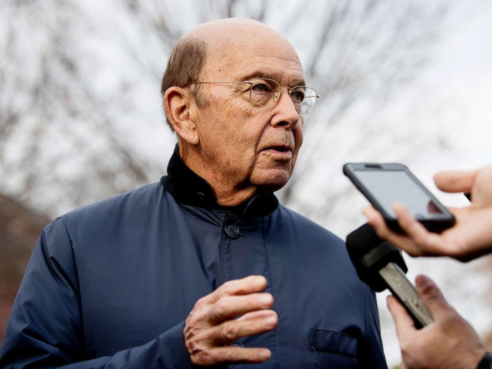 PHOTO: Commerce Secretary Wilbur Ross speaks to reporters outside the White House in this Dec. 12, 2018 file photo.