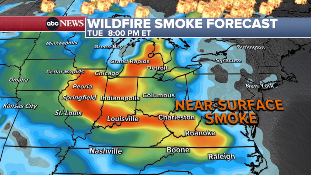 Chicago air quality hits 'very unhealthy' category as Canadian wildfire ...