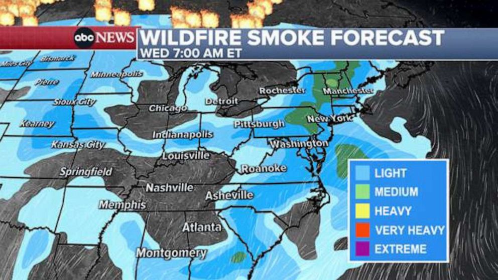 Wildfire smoke map: These are the US cities, states with air quality ...