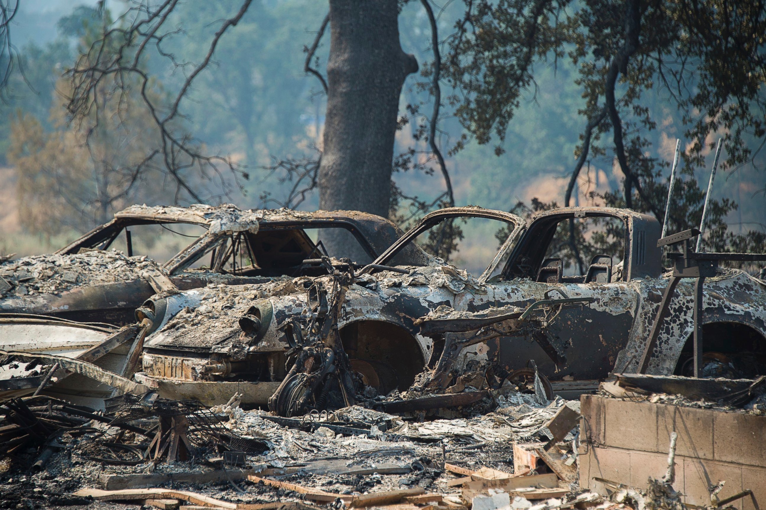 Vehicles and homes on Wolf Creek Road were destroyed in the Pawnee Fire in Lake County as residents were forced to evacuate and the fire continued to burn out of control on Monday.