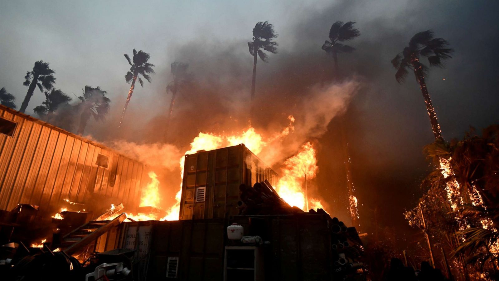 PHOTO: A home is engulfed in flames during the Woolsey Fire in Malibu, Calif., Nov. 9, 2018.