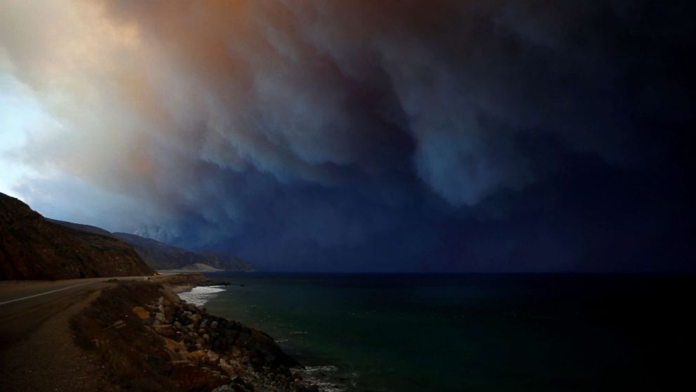 The Woolsey Fire burns in Malibu, Calif., Nov. 9, 2018.