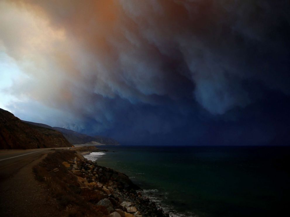 PHOTO: The Woolsey Fire burns in Malibu, Calif., Nov. 9, 2018. 