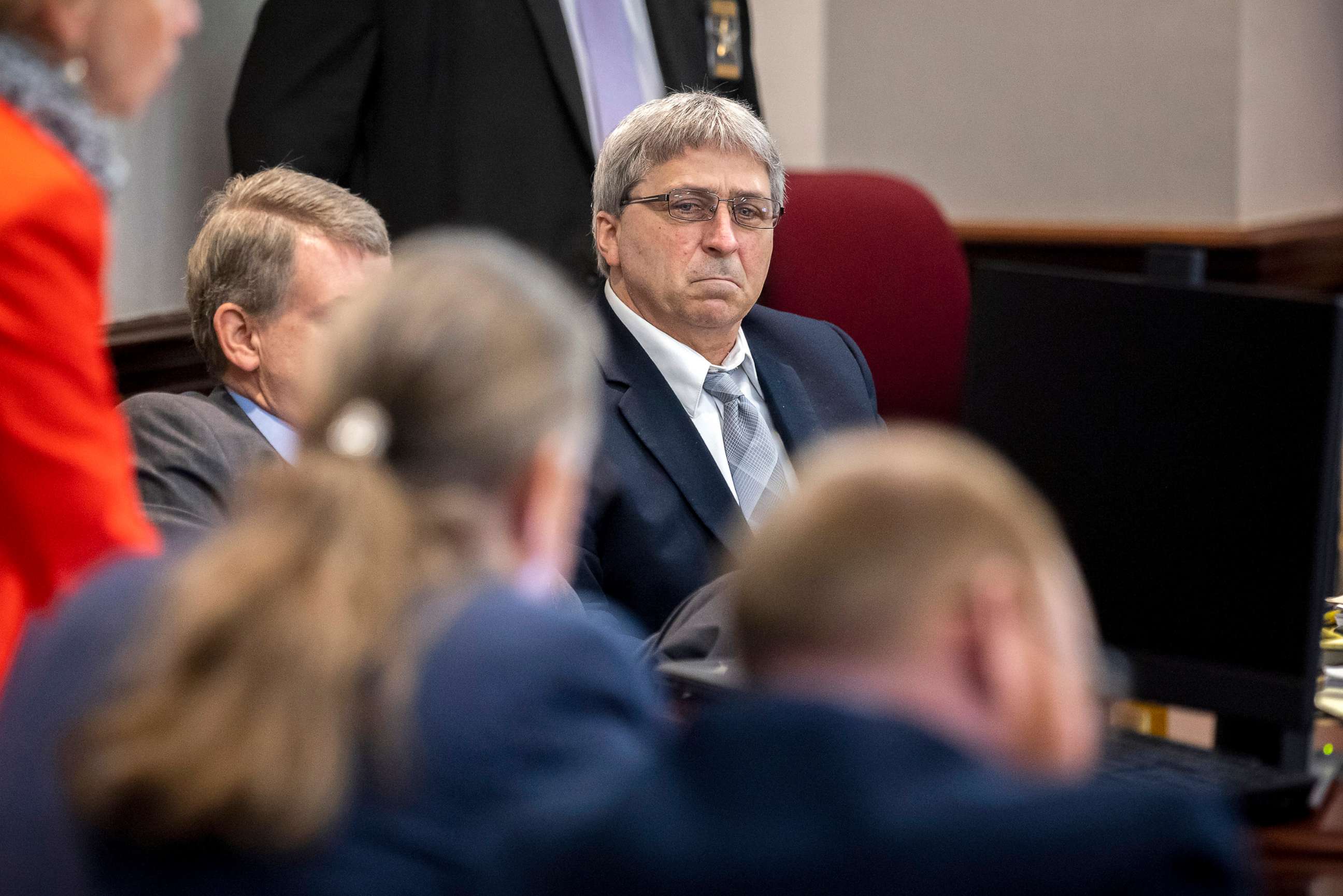 PHOTO: William "Roddie" Bryan listens to questions during jury selection for the trial of Greg and Travis McMichael and their neighbor, Bryan, on Oct. 25, 2021 in Brunswick, Ga. The three are charged with the slaying of 25-year-old Ahmaud Arbery.