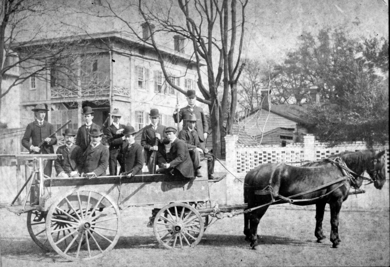 PHOTO: Men on a horse-drawn carriage on the day of the Wilmington Race Riot in 1898.