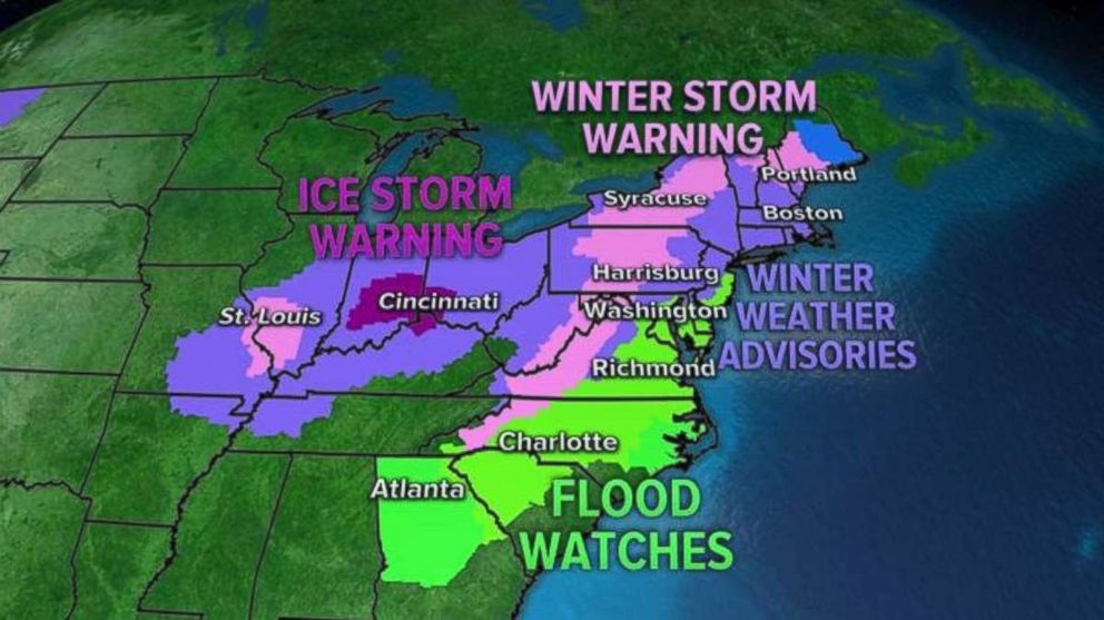 PHOTO: Alerts are in place on Thursday as a noreaster moves into the Midwest and Northeast.