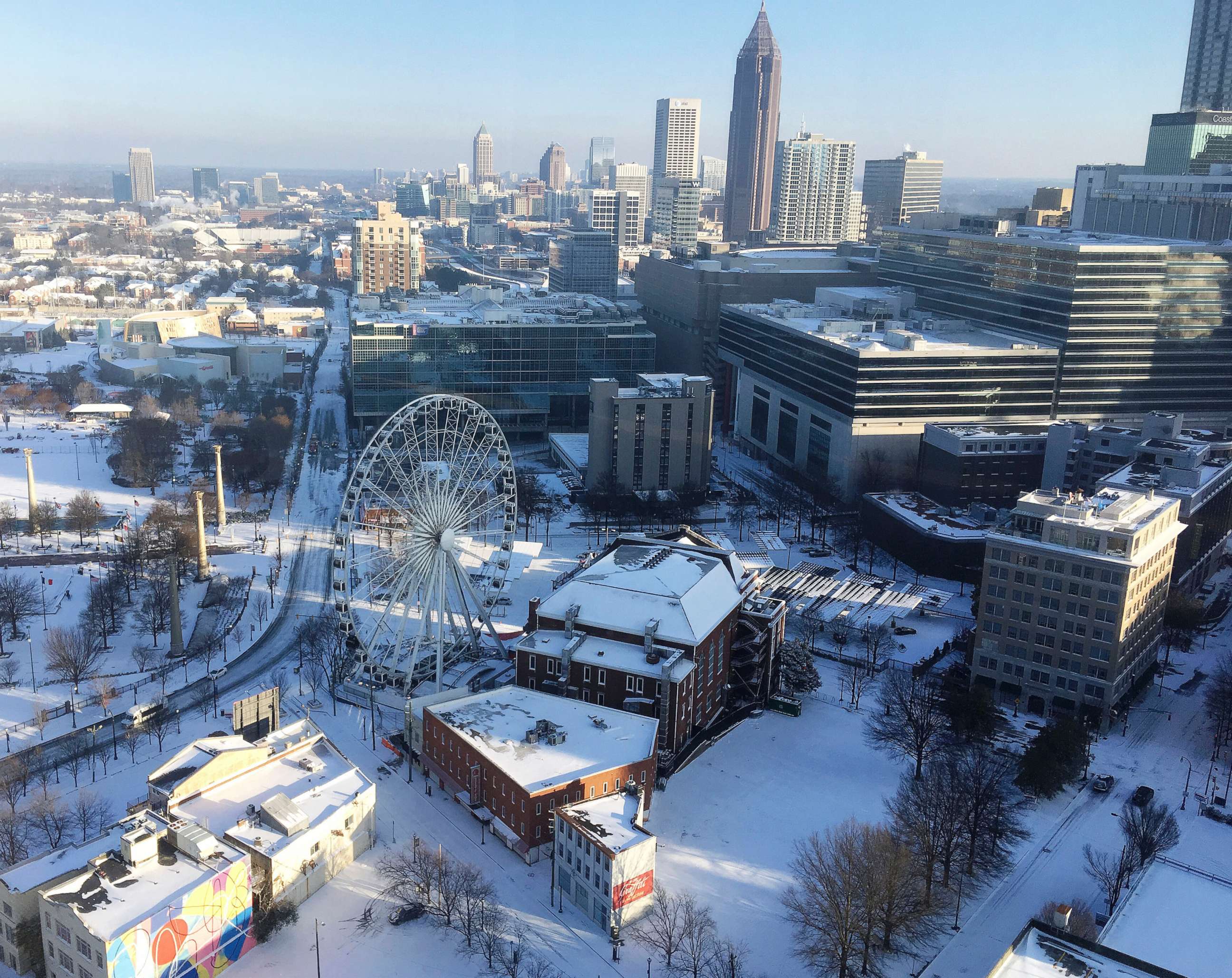 PHOTO: Snow covers downtown Atlanta, Jan. 17, 2018.