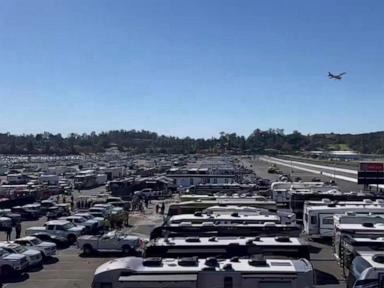 3 hurt when small plane crashes near Southern California dragstrip hosting racing event