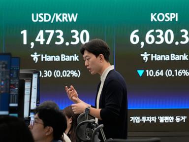 Asian stocks gain and oil prices decline after the UAE says it will exit OPEC