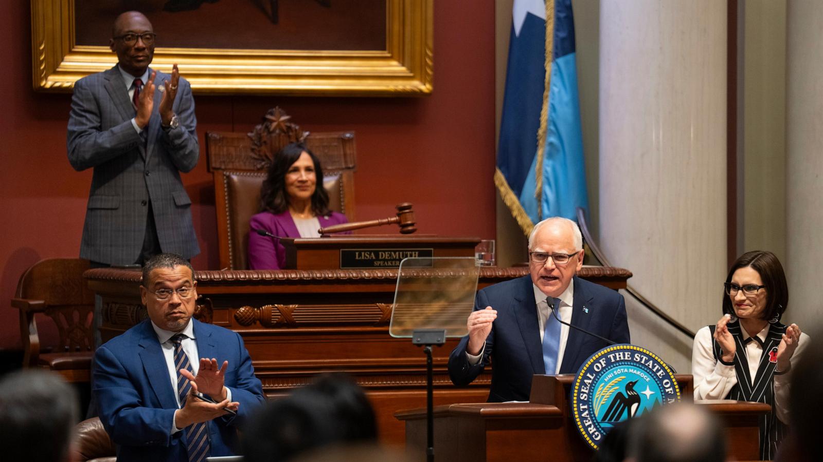 Gov. Tim Walz pledges to protect Minnesota from the ‘chaos’ he says Trump unleashed
