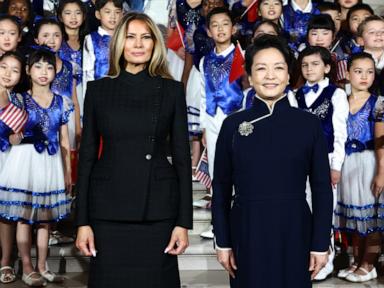 Melania Trump hosts China's first lady for an outing that is watched for diplomacy and style