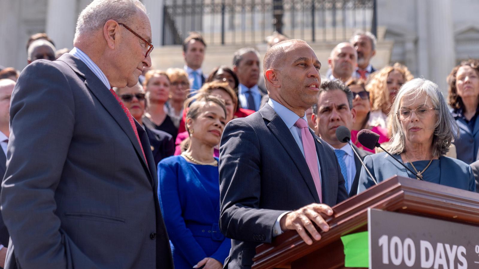 Democratic Leader Jeffries says Trump’s 100 days filled with ‘chaos, cruelty and corruption’