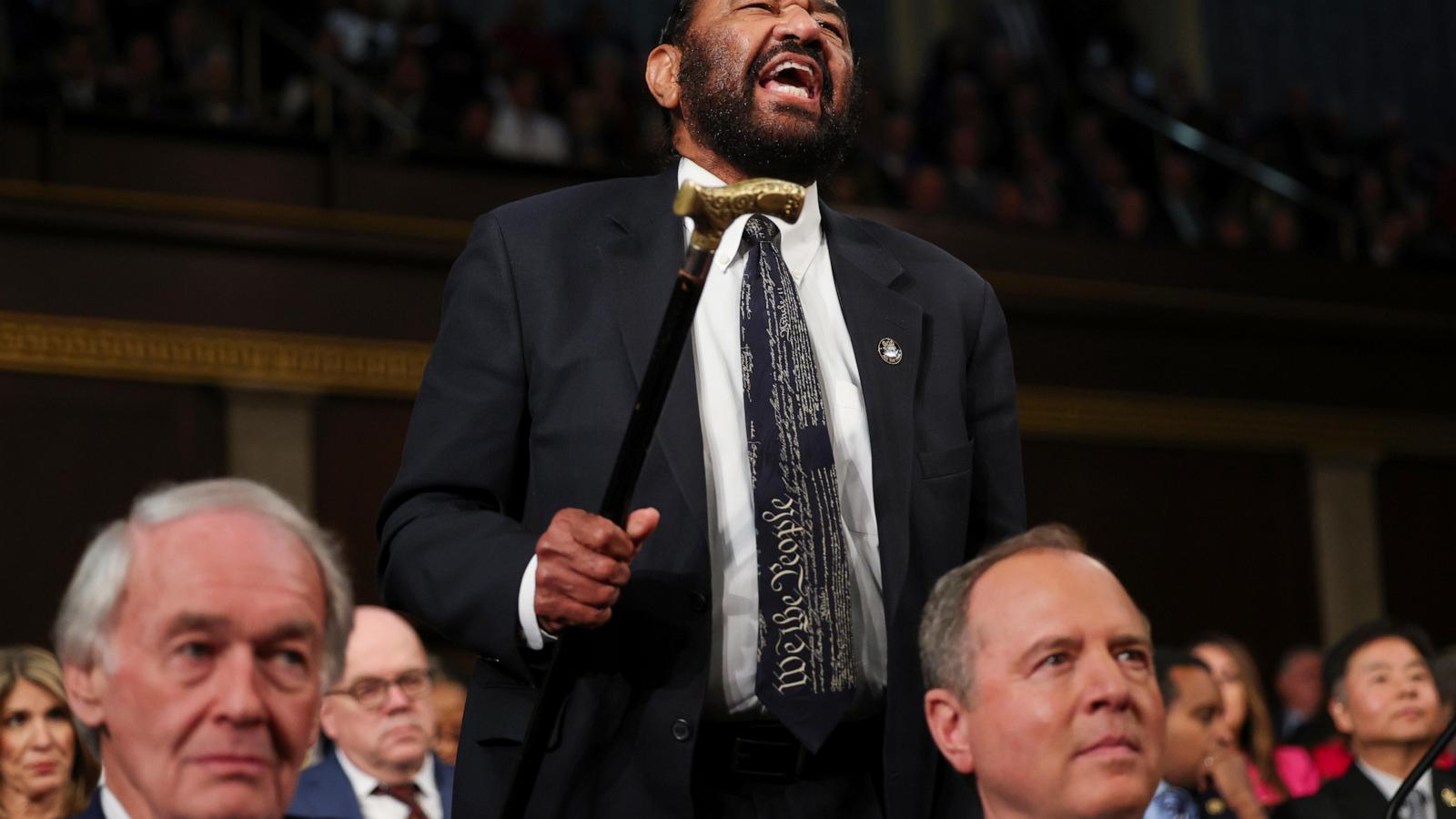 Texas Rep. Al Green unrepentant as he faces censure vote in House for disrupting Trump speech