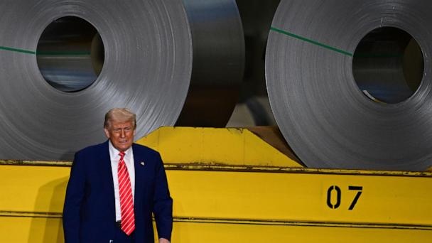 President Donald Trump arrives to speak at the U.S. Steel Mon Valley Works-Irvin Plant, Friday, May 30, 2025, in West Mifflin, Pa. (AP Photo/David Dermer)