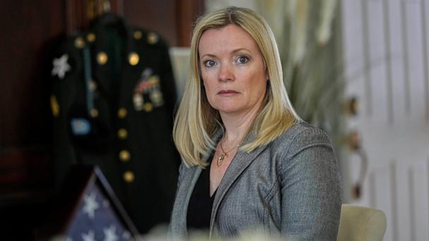 Stacey Wales, sister of the late Christopher Pelkey, is shown at her mother's home, Wednesday, May 7, 2025, in Chandler, Ariz. (AP Photo/Matt York)