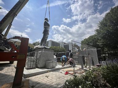 Bronze statue of John Lewis replaces more than 100-year-old Confederate monument