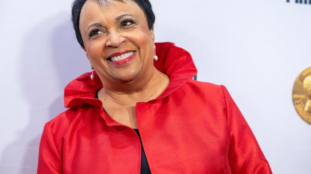 FILE - Librarian of Congress Carla Hayden arrives at the presentation of the Gershwin Prize, to be awarded to Joni Mitchell at DAR Constitution Hall in Washington March 1, 2023. (AP Photo/Amanda Andrade-Rhoades, File)