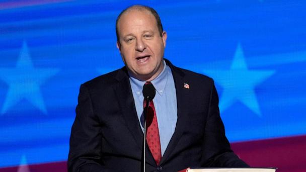 FILE - Colorado Gov. Jared Polis speaks during the Democratic National Convention, Aug. 21, 2024, in Chicago. (AP Photo/J. Scott Applewhite, File)